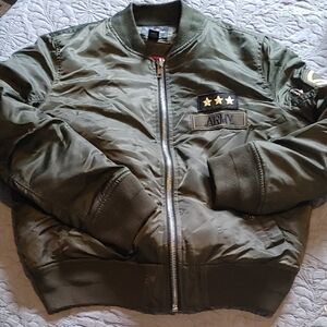 Sandra Venditti Military Green Bomber Jacket Sz Sm